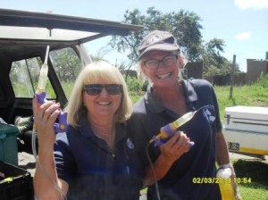 Val and Vanessa armed with the new injection gun