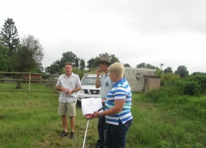 Kim Alford volunteered her services to oversee the planning and building of this Training Centre / Dave Armstrong neighbor has given us the use of his TBL to start the cut